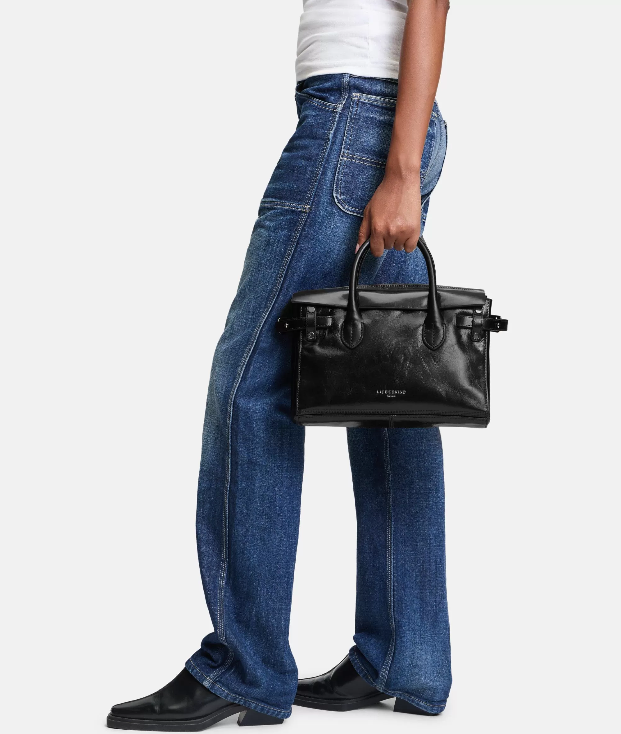 LIEBESKIND BERLIN  Ledertaschen | Schultertaschen<Gloria Satchel M schwarz