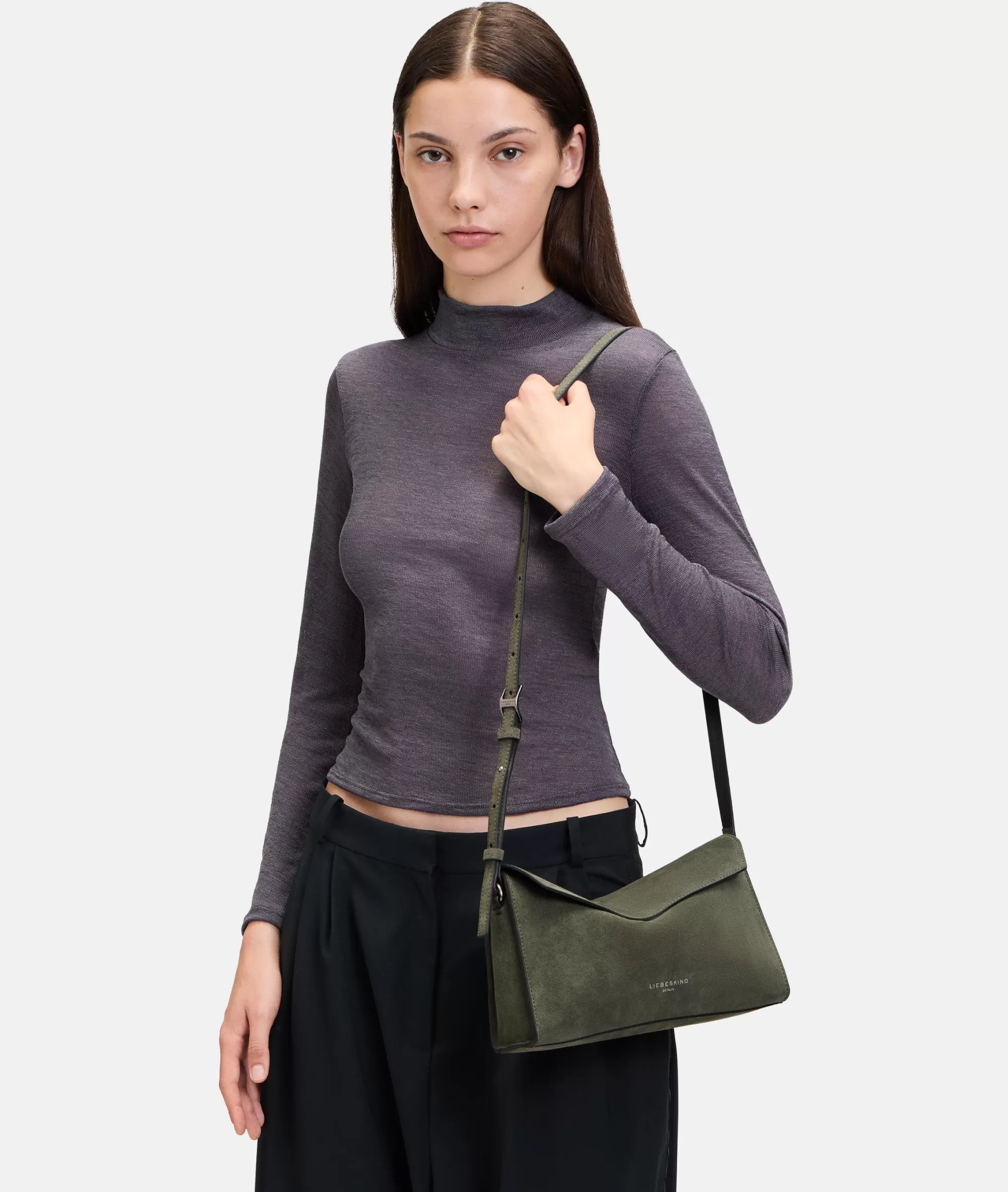 LIEBESKIND BERLIN  Bestseller | Ledertaschen<Lora Crossbody S olivgrün