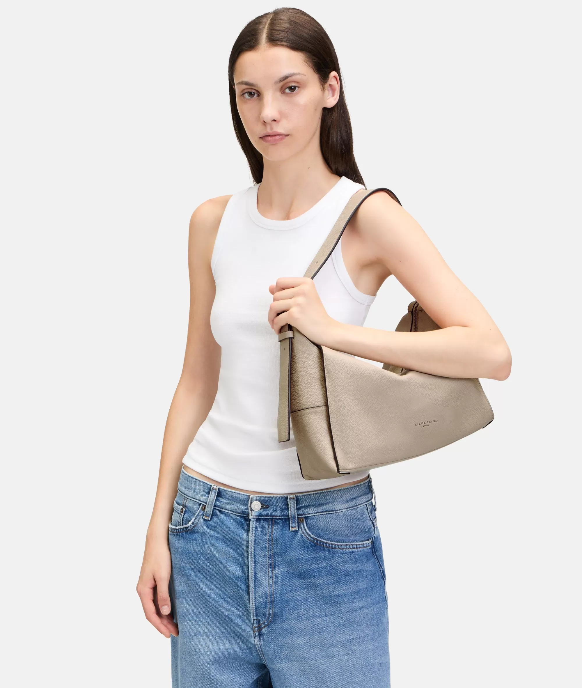 LIEBESKIND BERLIN  Ledertaschen | Schultertaschen<Lou Hobo M beige