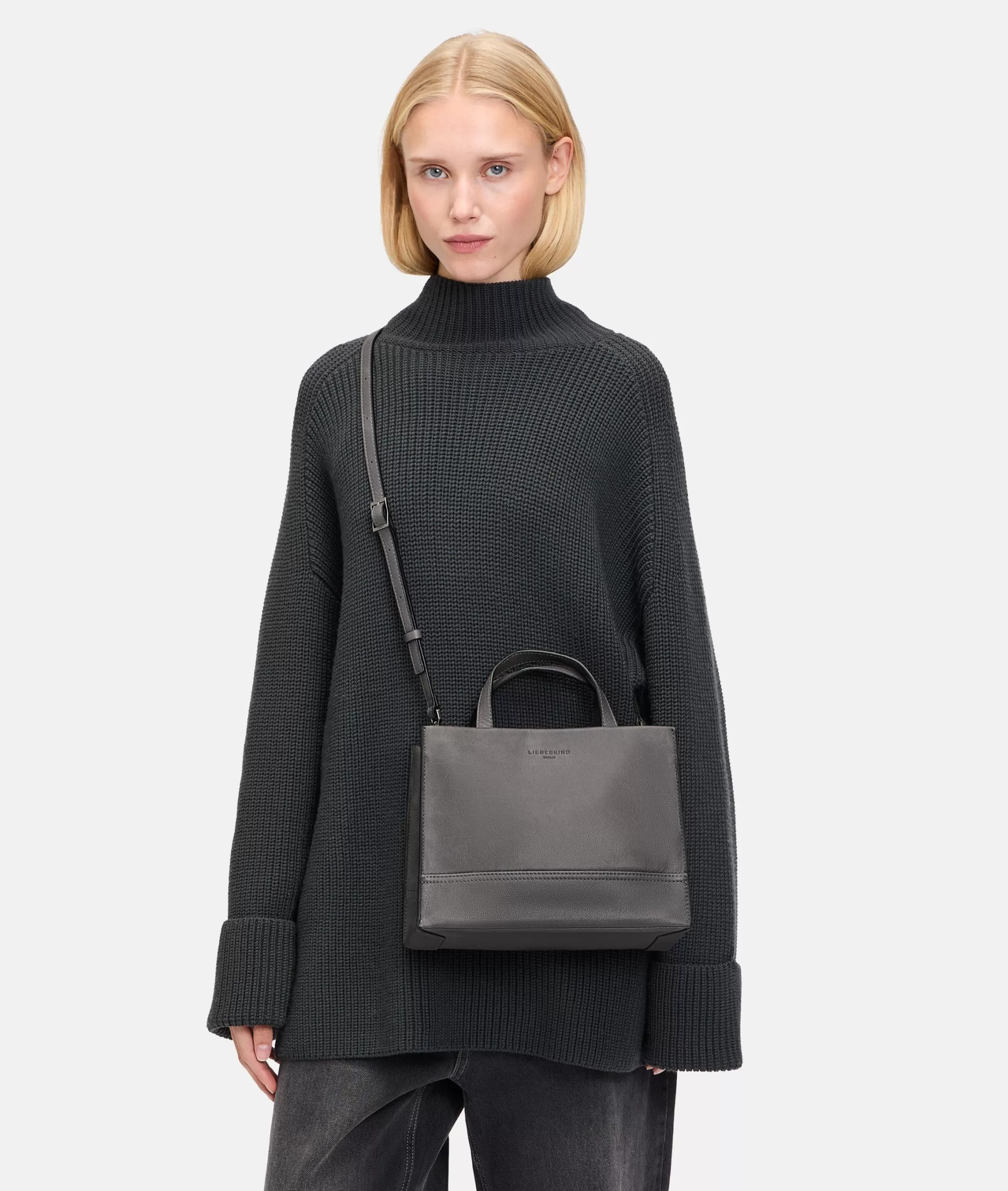 LIEBESKIND BERLIN  Ledertaschen | Handtaschen<Lou Satchel M grau